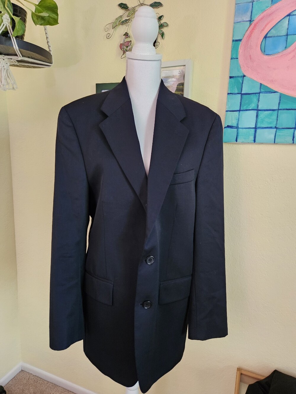 Ralph Lauren  2 button Wool Black blazer Sport coat Size 38R